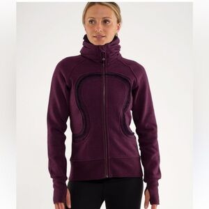Lululemon Cuddle Up Jacket Cotton Fleece Heathered Plum Women’s Size 4 Athletic